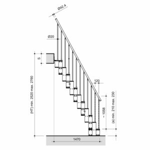 T20 space saving stair elevation
